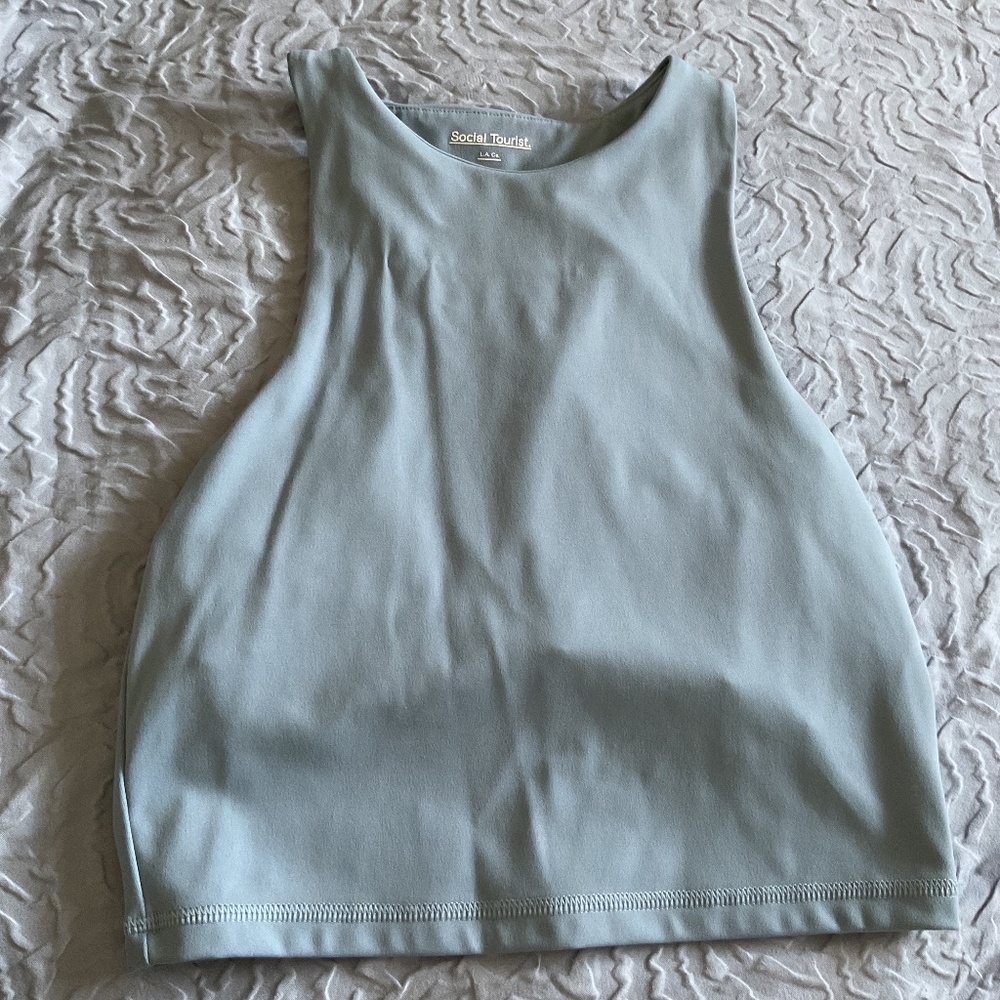 Light blue workout crop top